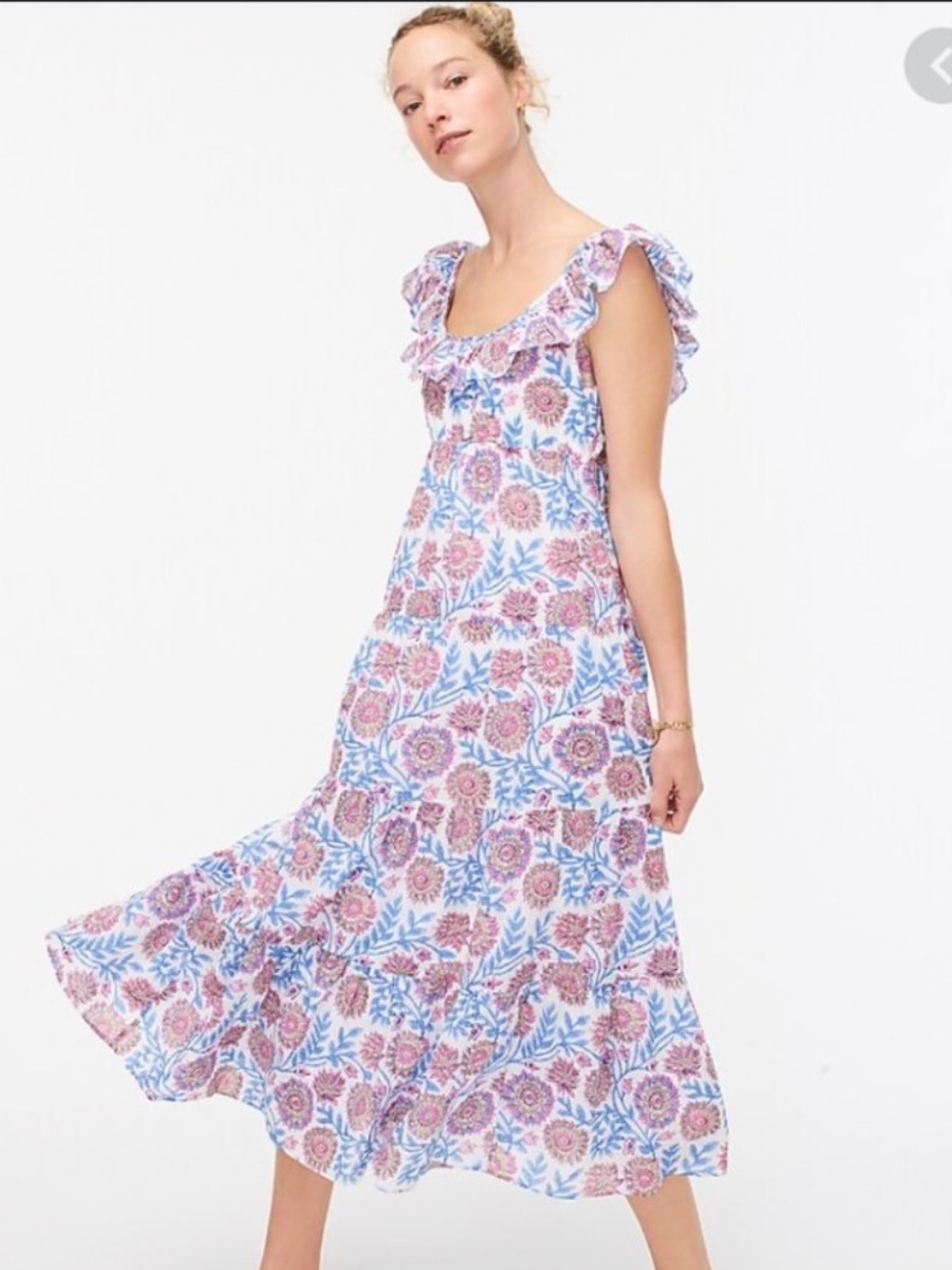 J Crew Block-print Floral Maxi Dress 🌸